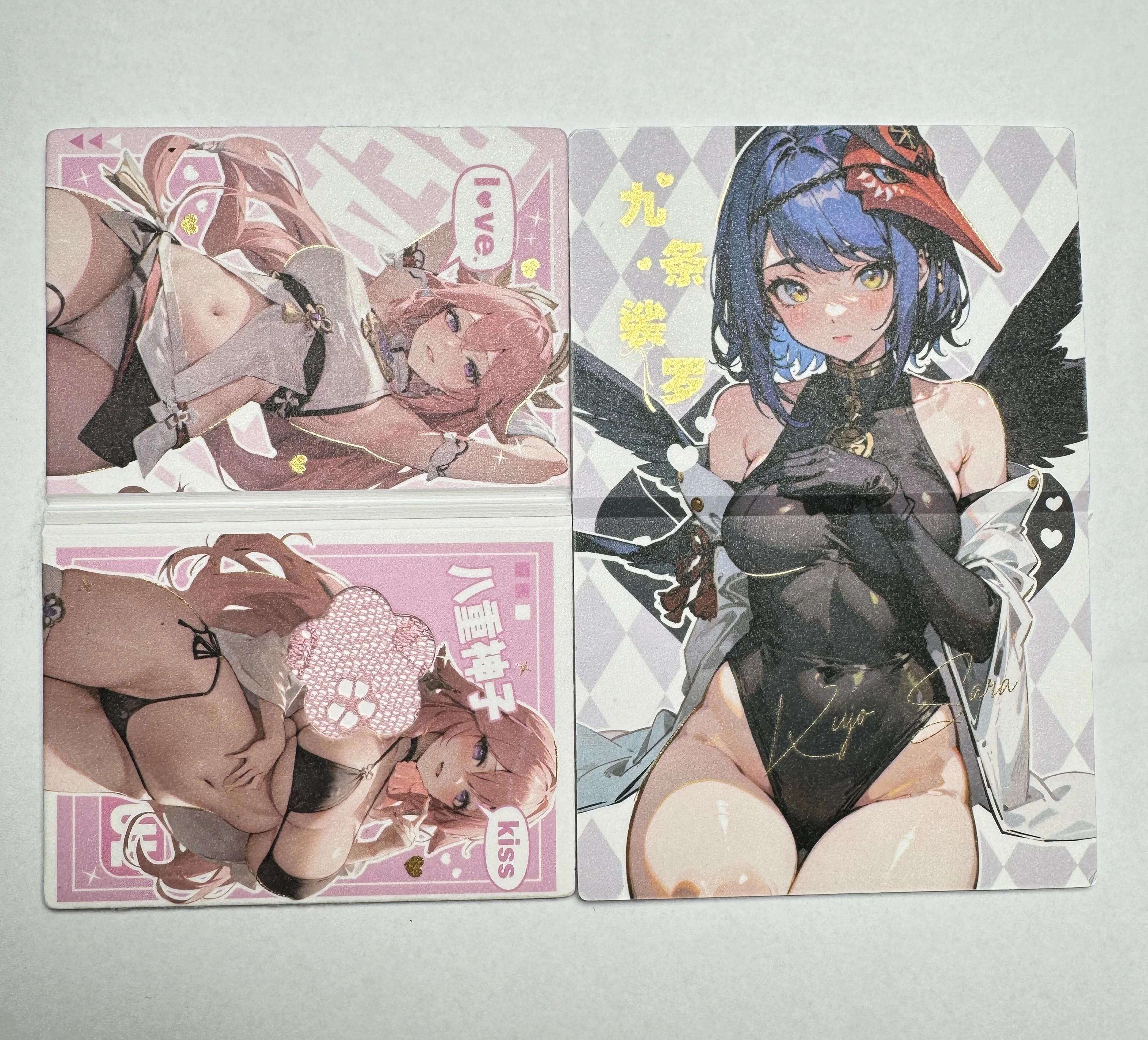 Love Diary Double Fold Material Card Rare Error Printed Version Nami Rem Yae Miko Ayanami Rei Black Magician Girl