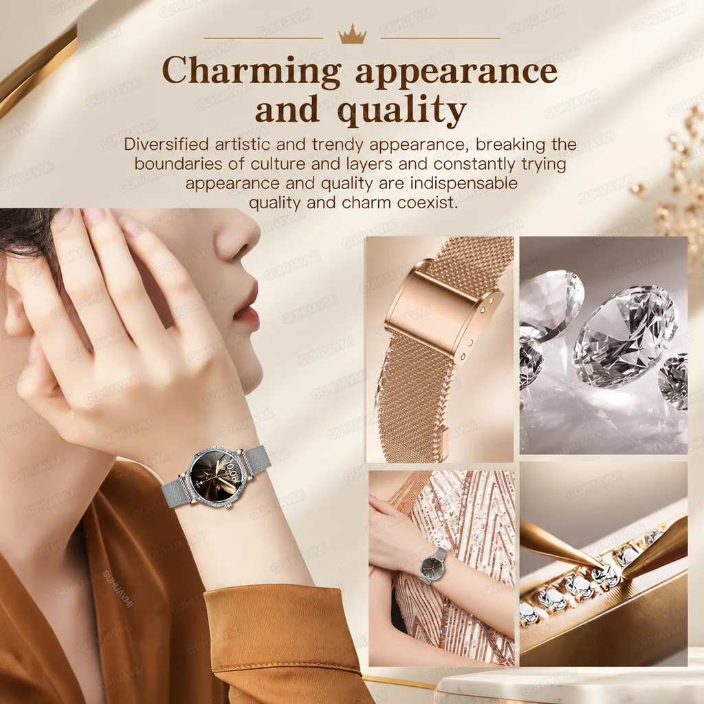 2026New 8mm Ultra-Slim Women SmartWatch Health Monitoring Always-On Display 100 +Sports Modes Bluetooth Call Smart Watch Women