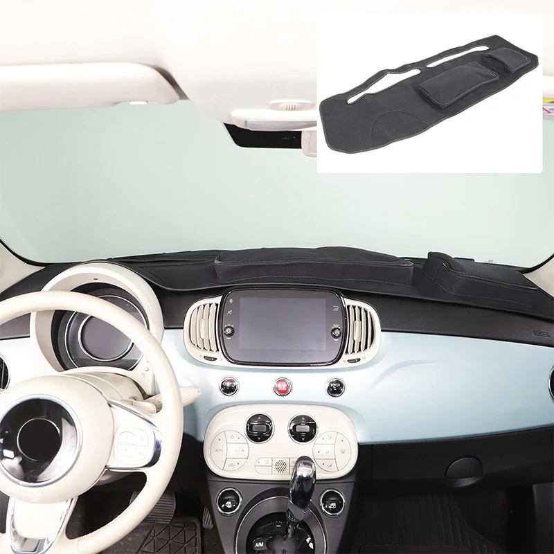 

For Fiat 500 2016+ Automotive Interior Dashboard Accessories Automotive Dashboard Storage Sunscreen Pad Dustproof Pad