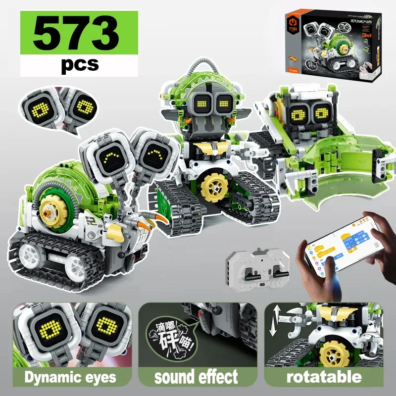 

3 in 1 Technical RC Robot Dinosaur Building Blocks City Snail Racing Car Remote Control Bulldozer Truck Bricks Toys Kids Gifts