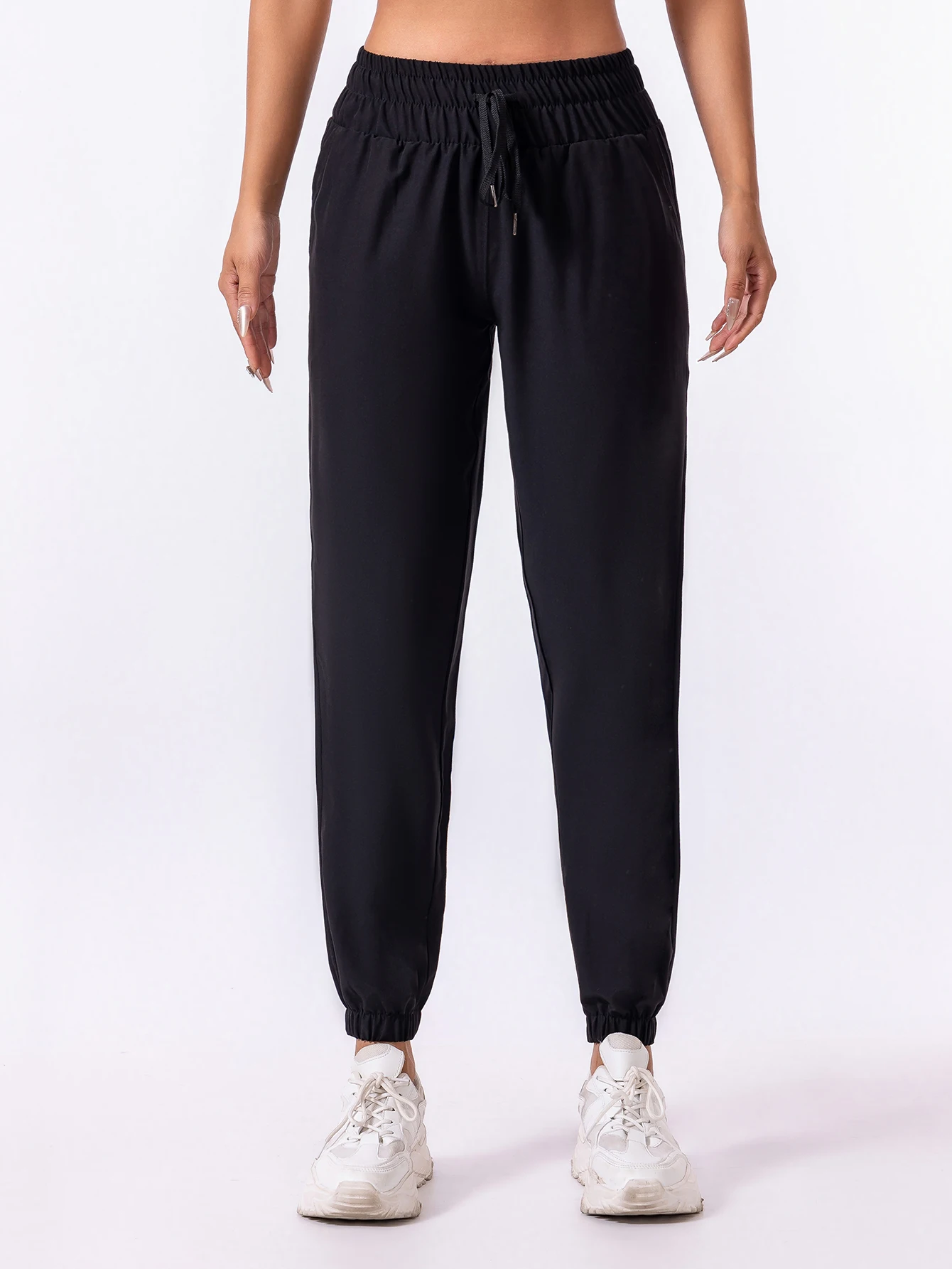Spring and Autumn high-waisted loose drawstring tight-fitting wide-leg casual quick-drying workwear running sweatpants