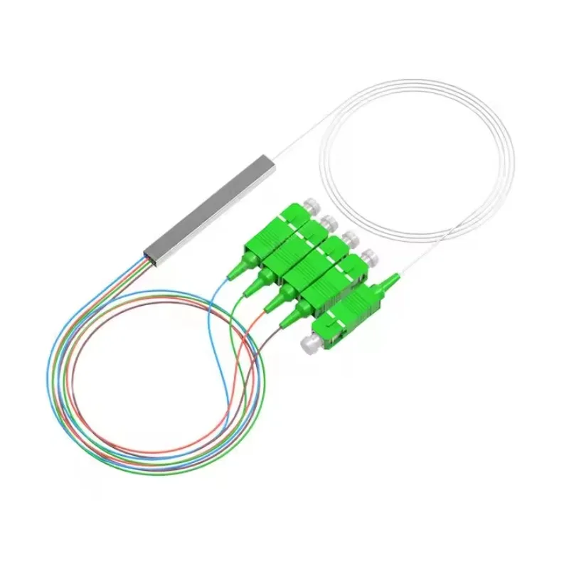 FTTH PLC Fiber Optic Splitter 1x8 1x32 1x64 Single Mode Optical Component For PON Fiber Telecommunication Network