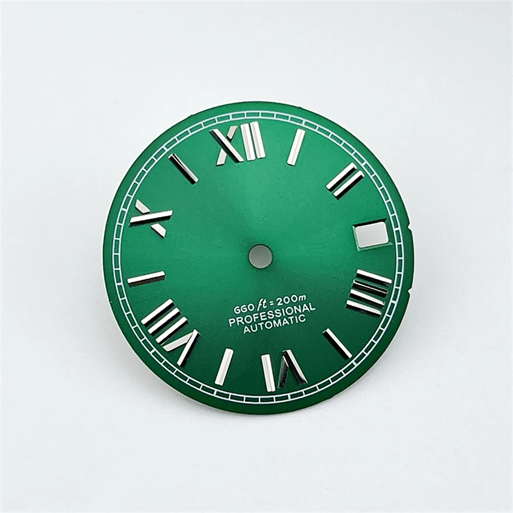 28.5mm NH35 Dial Roman Number Index Single Calendar Solid Color No Luminous Watch Dial for NH35A/4R35 Movement