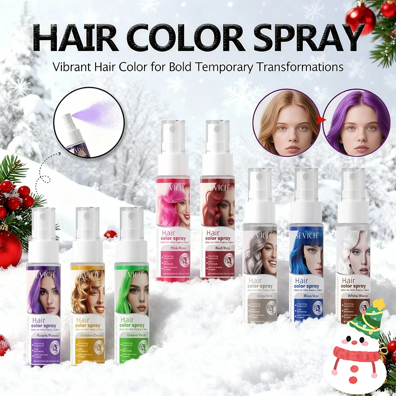 Temporary Hair Color Spray Hair Coloring Dye Spray 8 Colors for Men Women Kid Party Christmas Cosplay Washable Instant Hair Dye