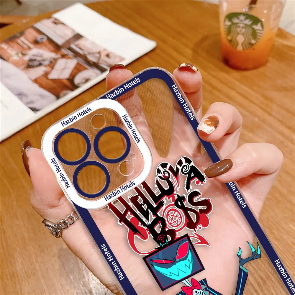 애니메이션 H-Hazbin H-Hotels 모토 G9 플러스 플레이 G22 G30 G32 G52 G53 G60 G60S G71 G72 G73 EDGE 40 PRO 투명 TPU 케이스