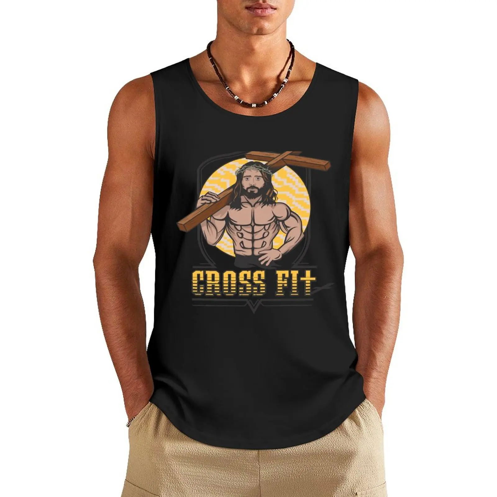 

Jesus CrossFit Tank Top bodybuilding men gym training accessories summer clothes