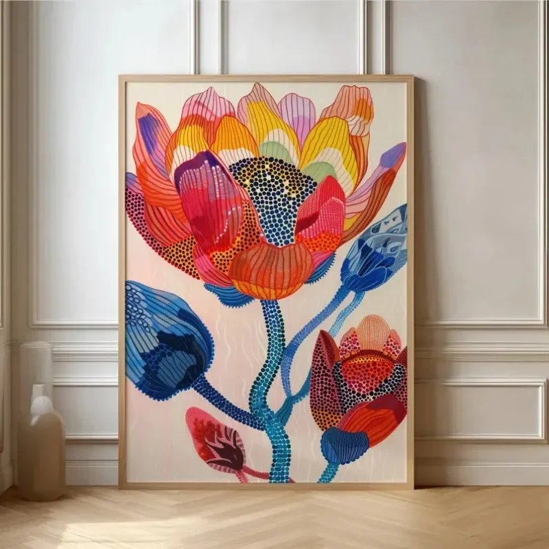 

Abstract Botanical Poster Colorful Canvas Wall Art Japan Nordic Wall Art Canvas Painting Prints Pictures for Living Room Decor