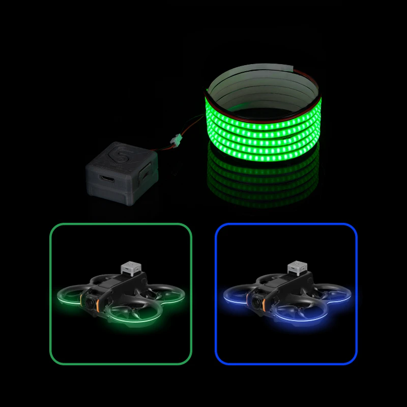 LED Night‑Flight Warning Light Strip, Bright Flashing Signal Accessory for DJI Avata 2 Drone