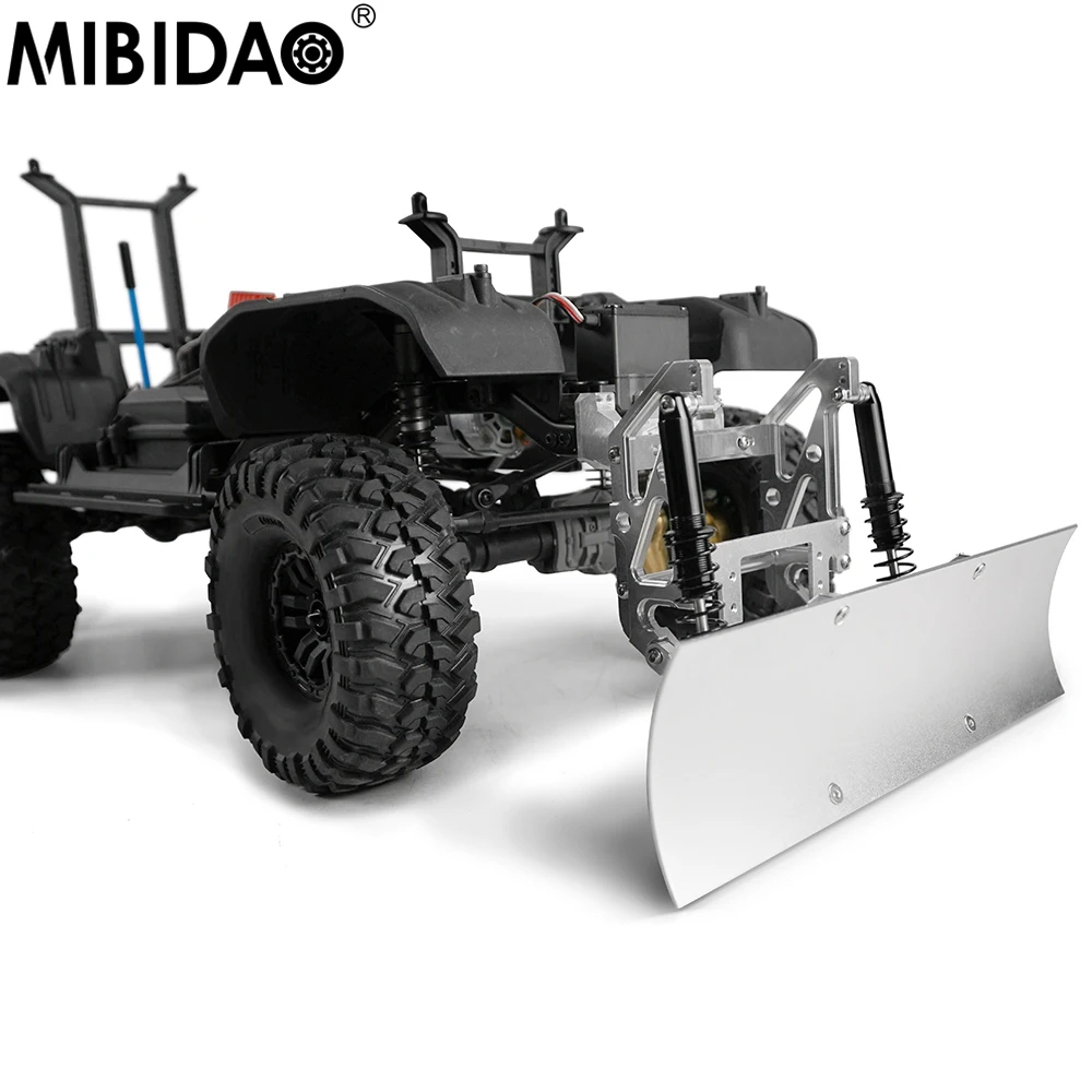 MIBIDAO 1/10 RC Crawler Blade Snow Plow Metal Snow Shovel For TRX4 TRX6 Axial SCX10 90027 28 90046 47 Decoration Parts