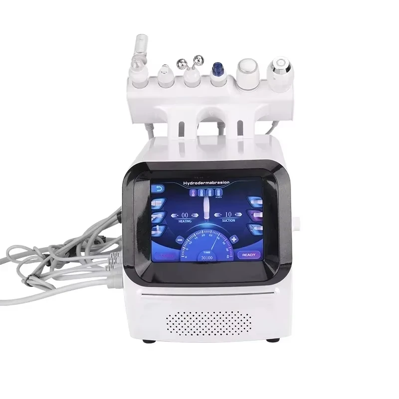 6-in-1 Hot Bubble Skin Cleaning Beauty Machine Oxyhydrogen Jet Peel Deep Facial Treatment Spa Device