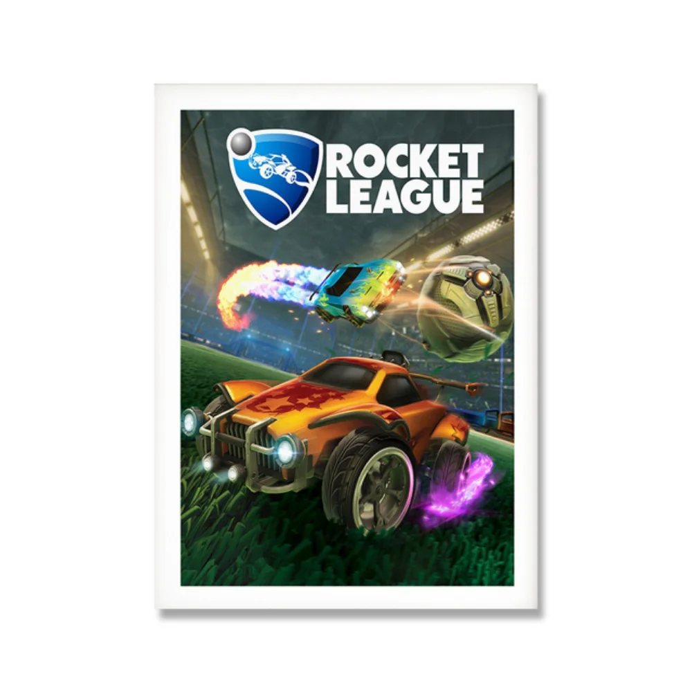 Rocket League Game Boy Room Video Game Neon Car Posters Pictures Canvas Wall Art Home Decor Paintings Office Decoration
