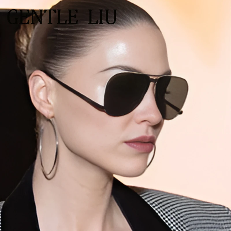 Classic Double Beam Oval Sunglasses Women Men 2024 Luxury Brand Vintage Big Frame Sun Glasses For Ladies Driving Eyewear UV400