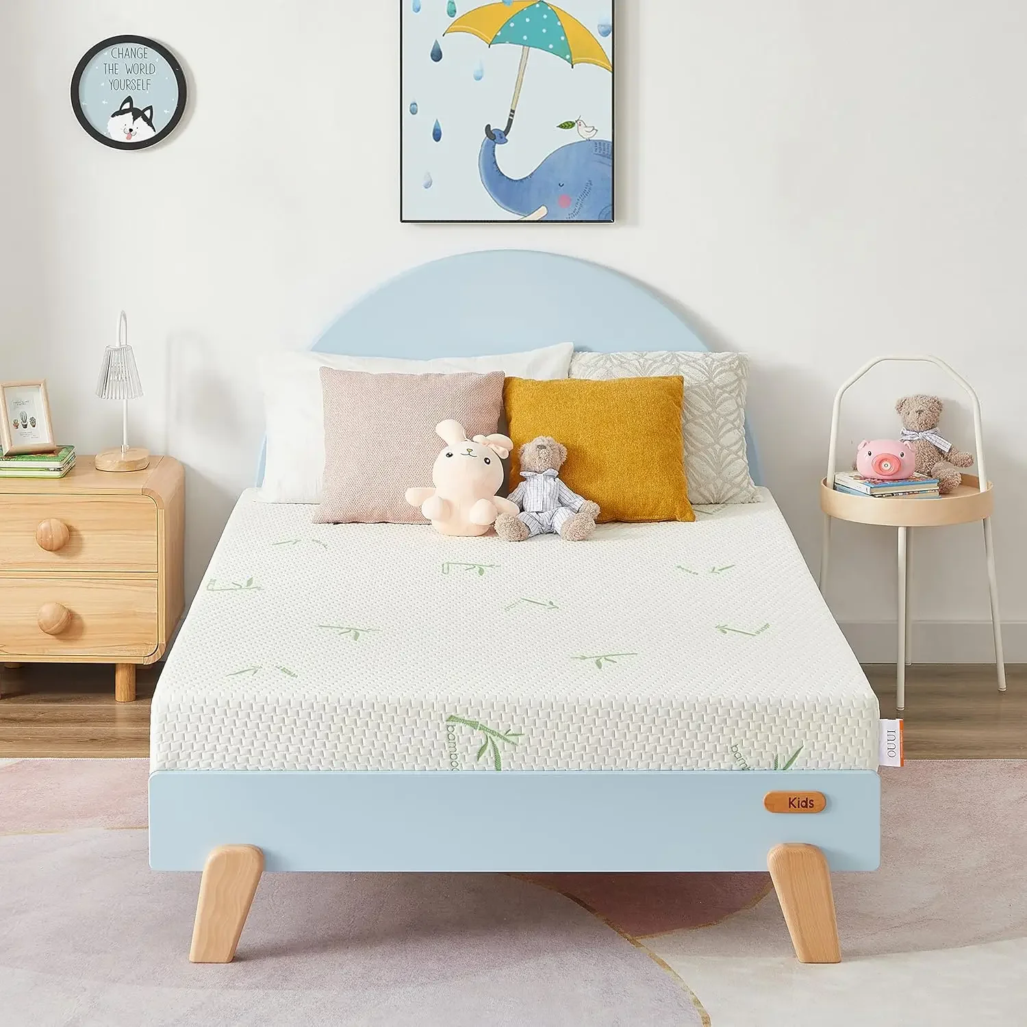 Mattress, 5 Inch Memory Foam Mattress in a Box for Kids with Breathable Bamboo Cover, Medium Firm Gel Mattress for Bunk Bed