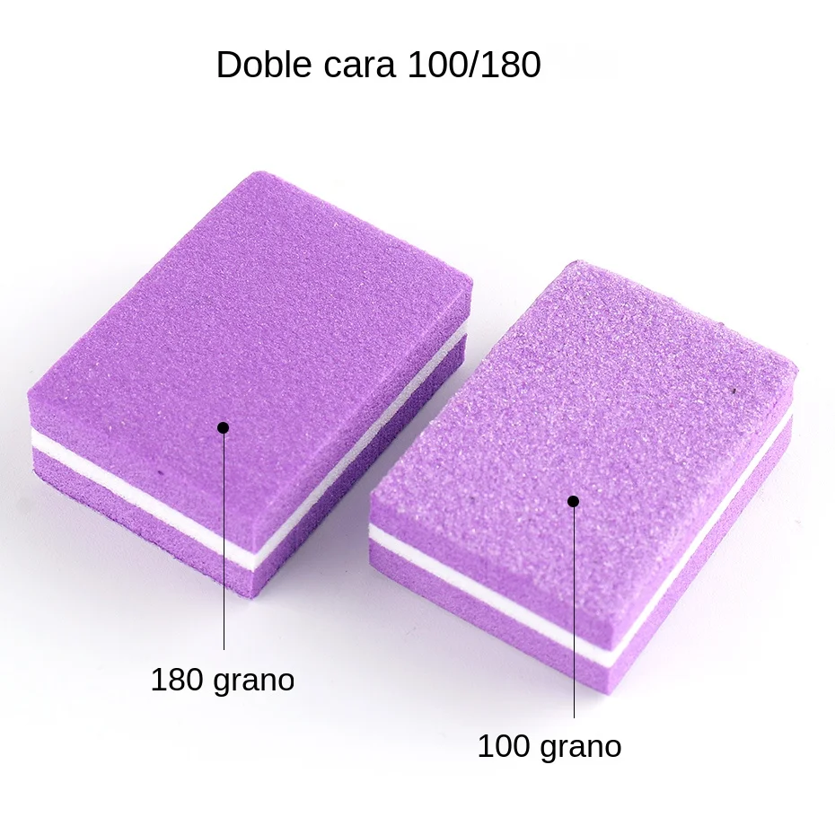 25pcs Mini Sponge Nail Buffer File Blocks Sanding Polishing 100/180 Double Sided Nail Art Files Buffer Manicure Kit Accessories