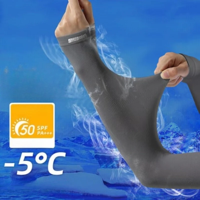 1 SZT. Rękawki chłodzące z jedwabiu lodowego, ochrona przed słońcem, letnie rękawy do koszykówki, sportów, biegania, ochraniacze na ramiona do jazdy samochodem, wędkowania, długie osłony przeciwsłoneczne