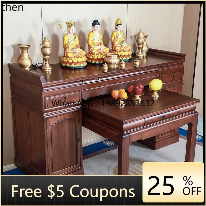 

Offering Table Household Solid Wood Shentai Buddhist Platform Bodhisattva God of Wealth Offering Buddhist Hall Incense Case
