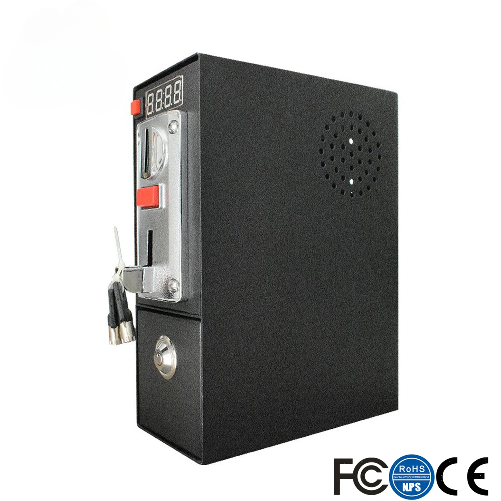 

Coin Operated Timer Control Box Multi Coin Acceptor Power Supply with Push Button