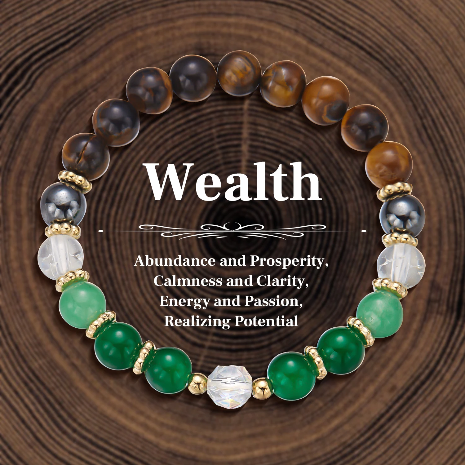 Natural Stone Bracelet Amethyst Quartz Tiger Eye Crystal Beads Bangles Women Men Health Wealth Lucky Reiki Healling Jewelry Gift