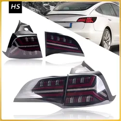 Fishbone Taillight Assembly For Tesla Model 3 Y Modified Rear Tail light Auto Car Accessories LED Flowing Turning Lamp