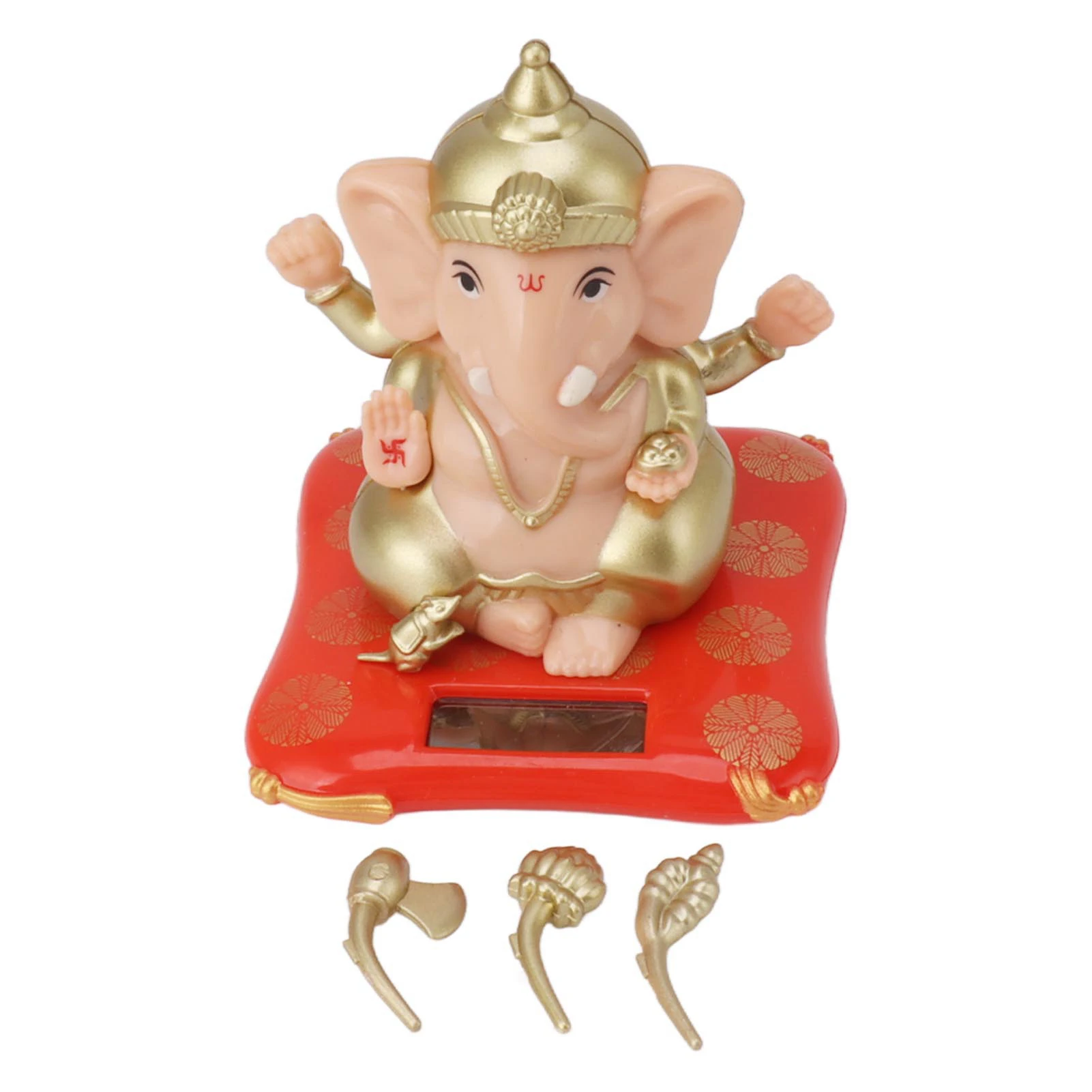 Solar Powered Ganesha Ornament Decoration Ornaments for Home Garden Car Dashboard