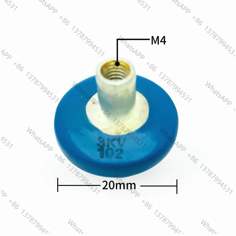 1Pc 3KV 102 1N0M 1nf 1000pf 202 2000pf 6KV 222 2200pf 10KV High Voltage Ceramic Doorknob Spark Fliter Capacitor Blue M4 M6
