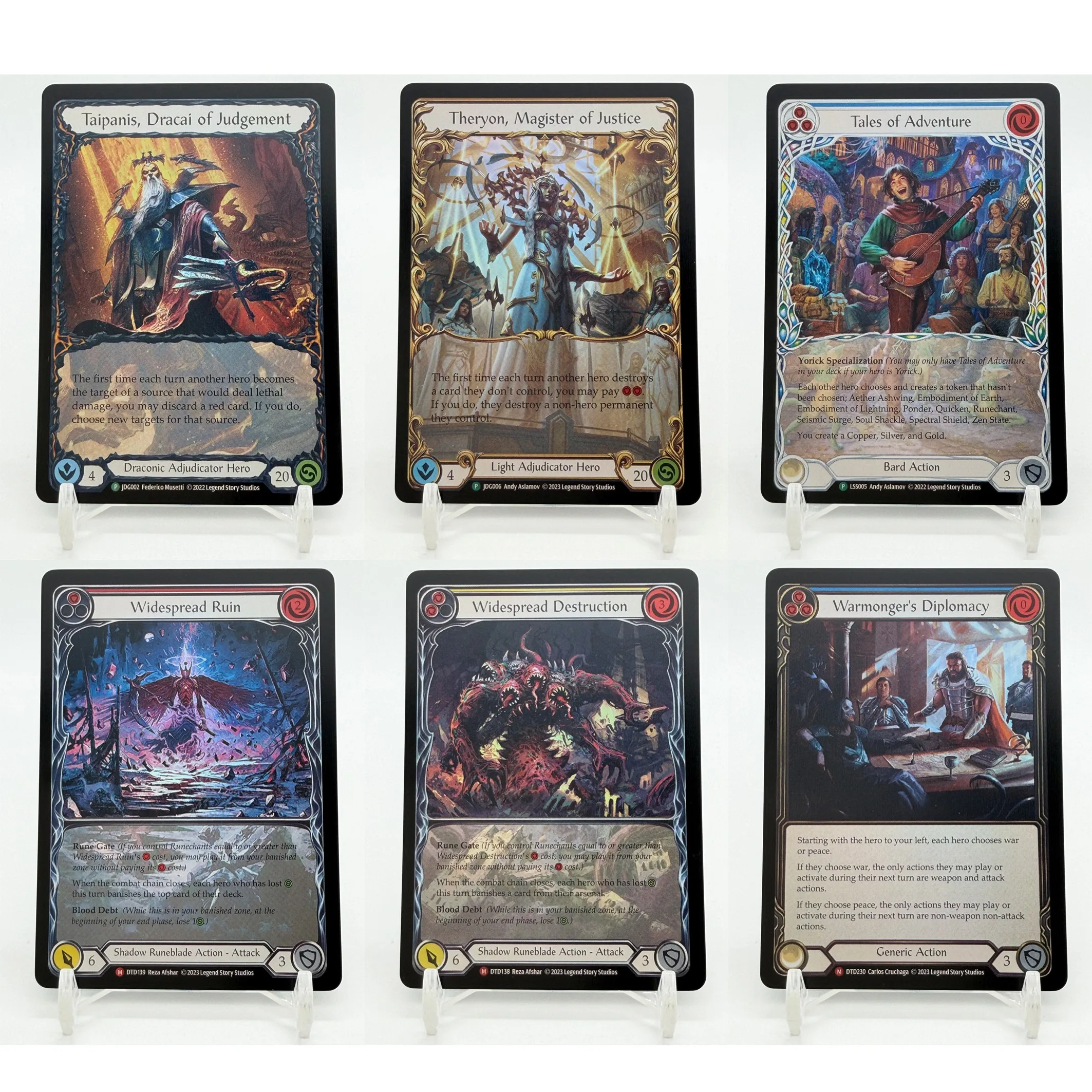 Tarjetas Proxy FAB Flesh and Blood, Taipanis Theryon, Historias de Aventura, Widespread Ruin, Destruction, Warmonger, Colección DIY TCG