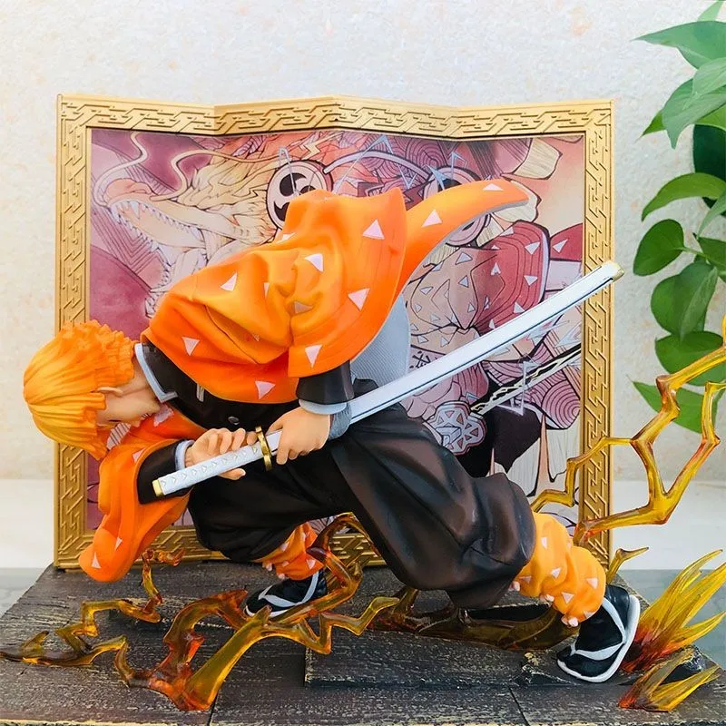 อะนิเมะร้อน24ซม.Demon Slayer รูป Tnt Hekireki Issen Agatsuma Zenitsu ตุ๊กตาขยับแขนขาได้ Pvc Figurine Collection รุ่นของเล่นของขวัญ