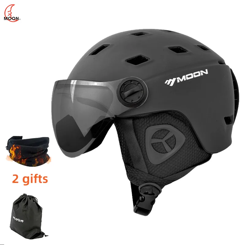 MOON Visiera da neve integrata che forma apparecchiature di protezione di sicurezza con occhiali, casco da sci, sport all'aria aperta, inverno