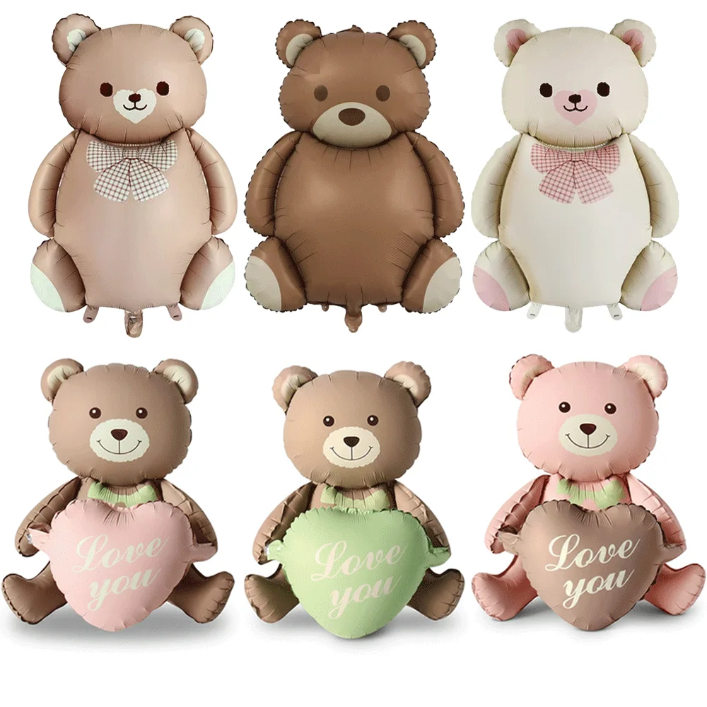 Große Teddybär-Folienballons für Babypartys, Jungen- und Mädchen-Geburtstage, Valentinstag-Dekorationen und Romantische Gestaltung
