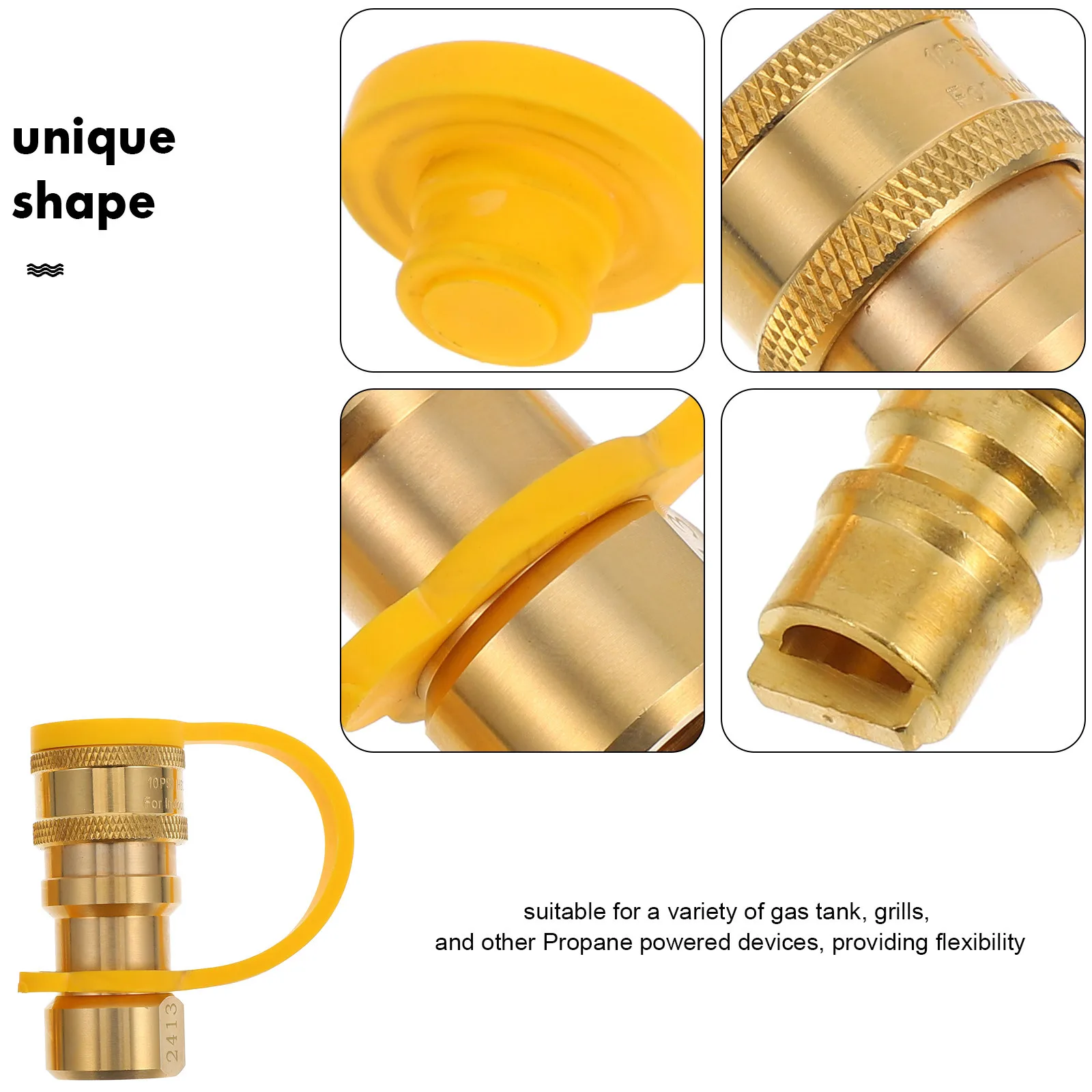 Gas Tank Oven Quick Connector 38 Inch Thread Propane Hose Male Durable Easy Inflation