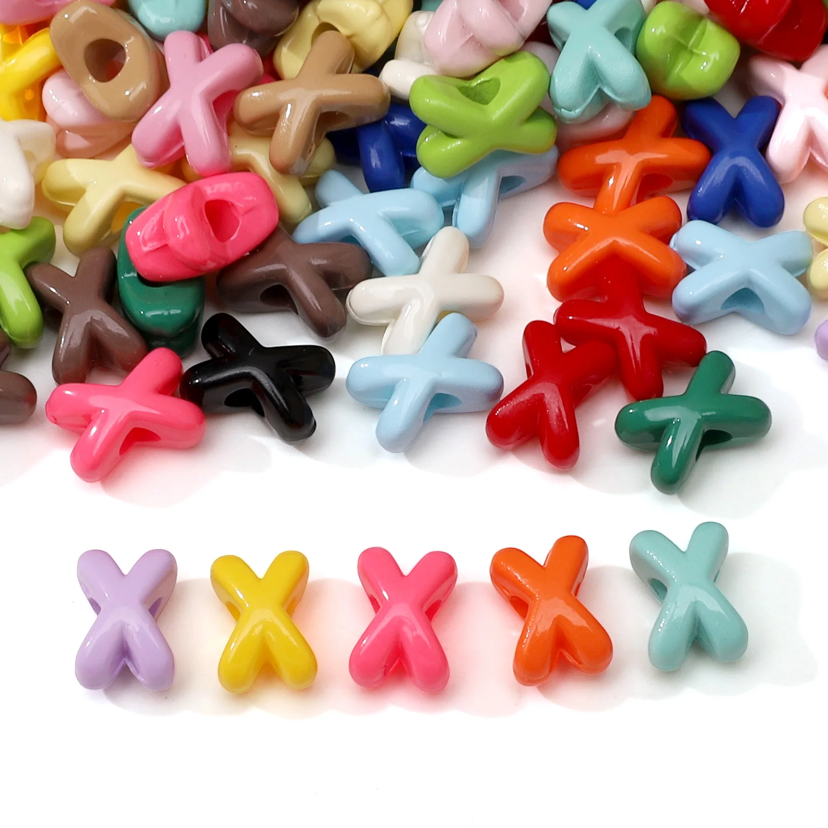 

Multi Color Big Hole Acrylic Letter Beads Children Handcraft Ornament Alphabet Spacer Necklace Accssories DIY Jewelry Department