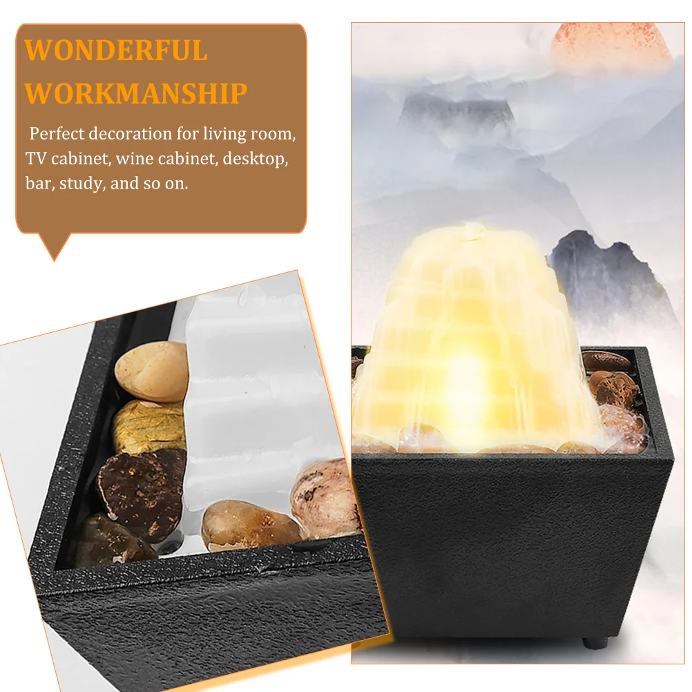 1 set Creative Tabletop Fountain Indoor Waterfall Mini Relaxation Zen Desktop Water Fountain For Office Bedroom Hotel Bar Decor