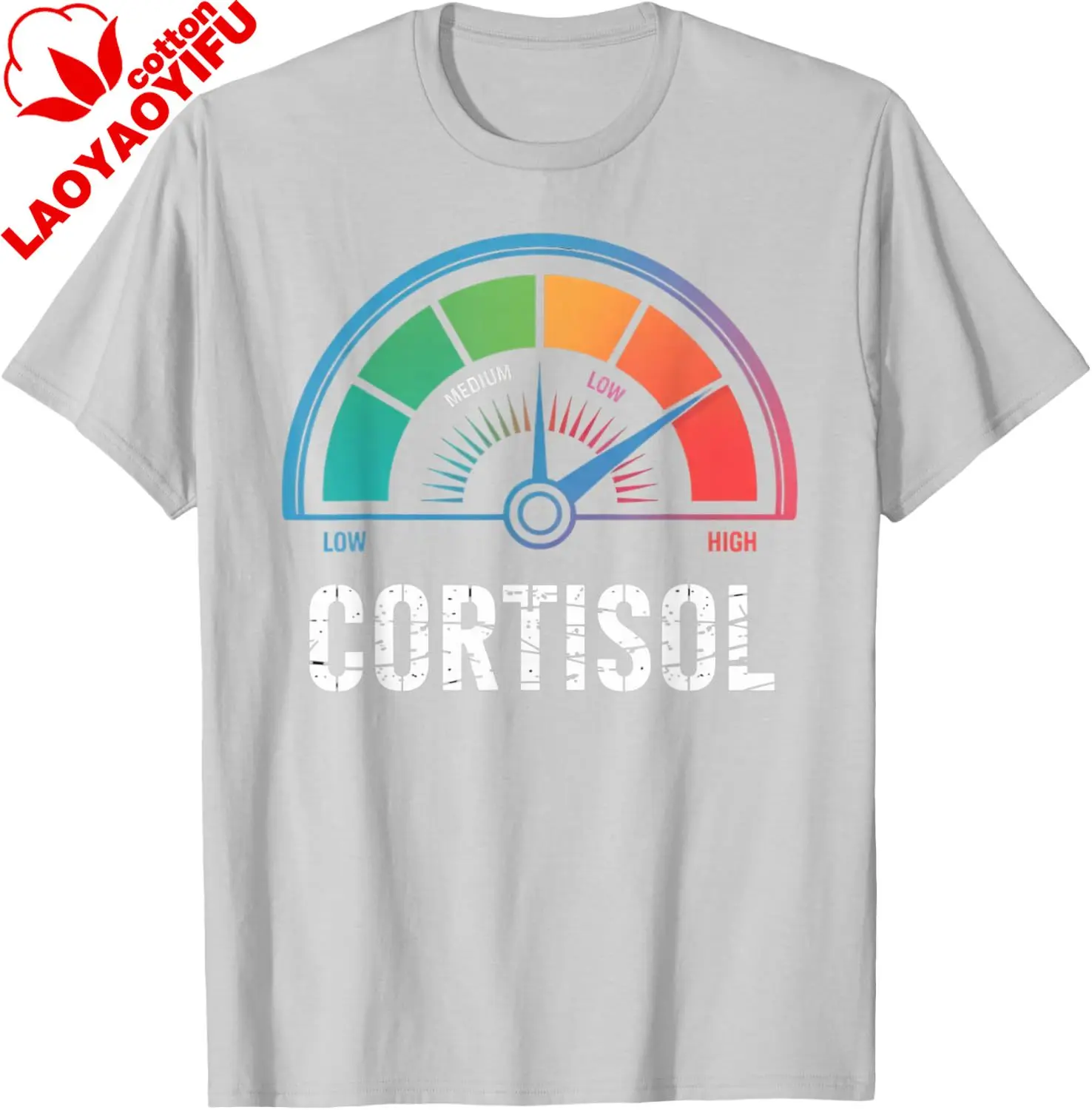 Funny Cortisol Level Low Gauge Saying Women Men Sarcastic T-Shirt Mens Fashion  Cotton Tee Print on Demand