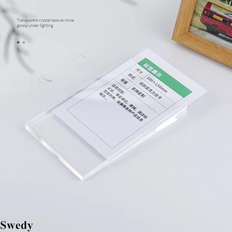 A6 100X150MM Vertical Slant Back Magnetic Acrylic Price Label Card Tags Menu Sign Holder Menu Paper Holder Display Stand