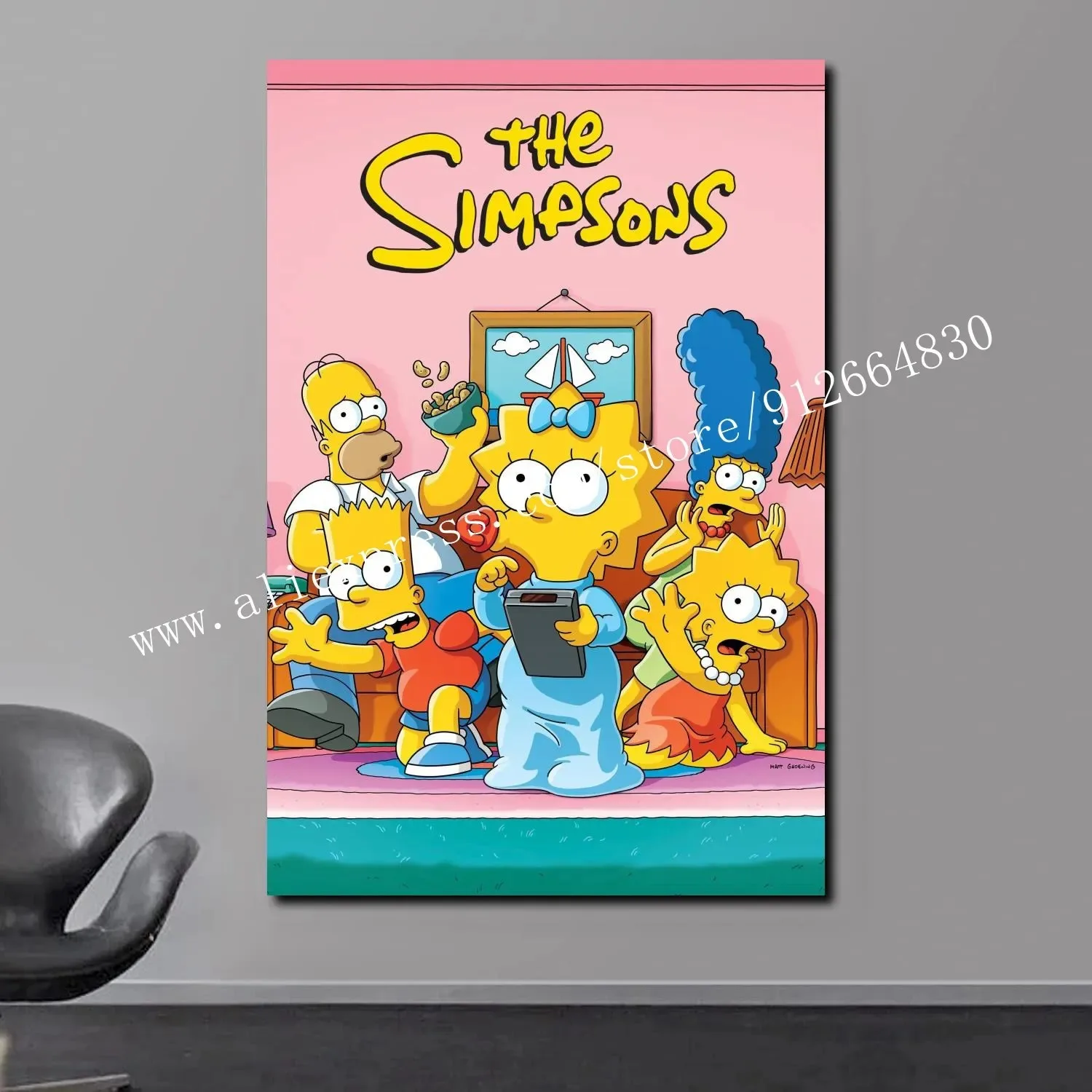 Classic Cartoon TV The Simpson Poster Canvas Prints Bedroom Large Home Decor Wall Art Picture Canvas Wall Office Decor