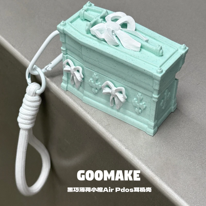 

Мятный темный шоколадный чехол для наушников Airpods, полимерный готический дизайн украшения, защитный чехол на заказ для Airpodspro, аксессуар для чехла