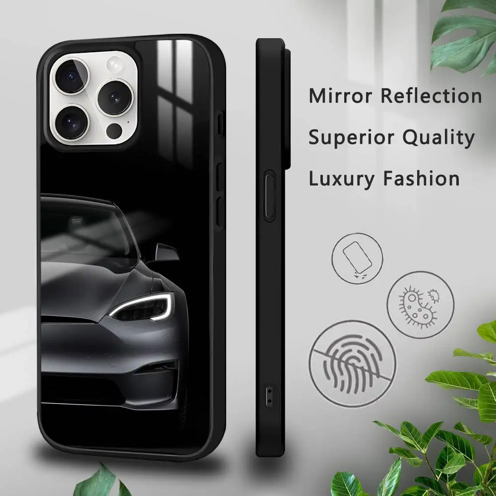 Marca de moda Cool T-Teslaes Funda de teléfono de coche para IPhone 16 15 14 13 12 11 Pro Xs Max Mini Plus Celulares Funda dura