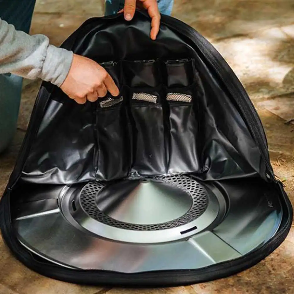 Protective 600D Tote Bag For Bonfire Heat Deflector - Round Storage Case With Legs Pockets, Weatherproof Outdoor Gear