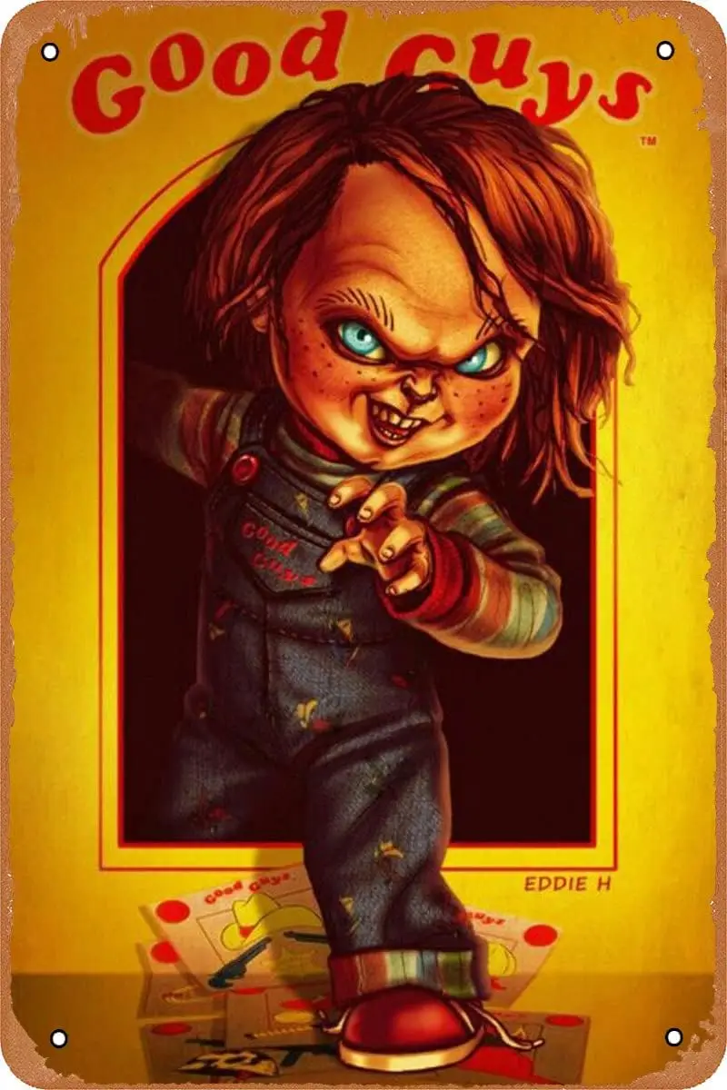 Childs Play Poster Chucky Good Guys Tin Sign Vintage Metal Signs 8x12 Inch