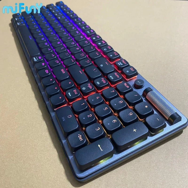 

MiFuny K100 Wireless Mechanical Keyboard Bluetooth P100Pro Hot Swap Metal Panel RGB Gaming Low Profile Keyboard for Laptop Ipad