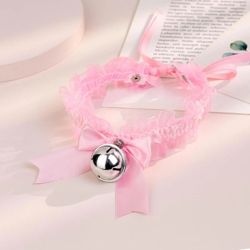 Black Lace Bowknot Chokers Necklaces for Women Girls Kawaii Cosplay Bell Collar Clavicle Necklaces Wedding Party Fashion Jewelry - view 6