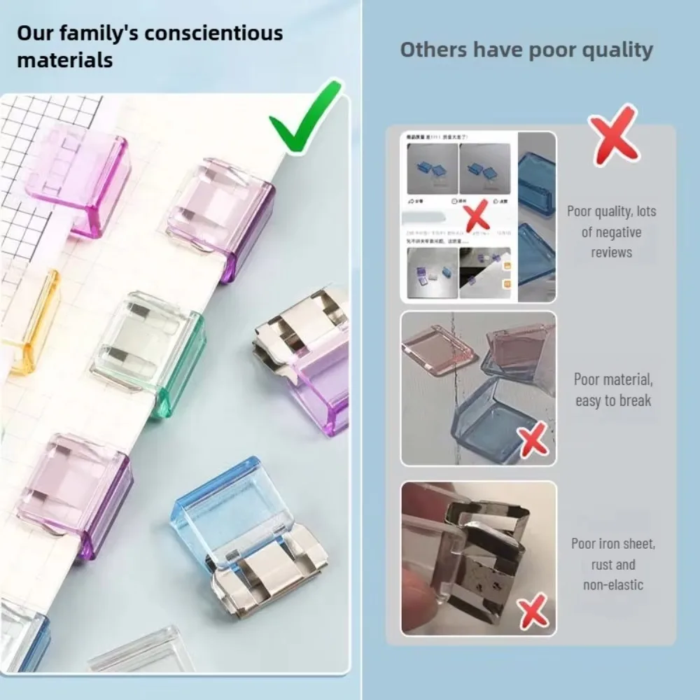 5 個半透明カラークリップ金属バインダークリップドキュメント紙クリップ事務用品バインディング固定クリップ学校文具