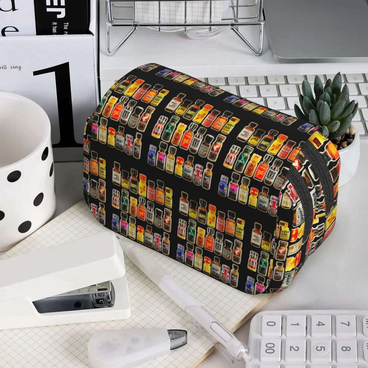 Poppers Bottles Gay Rush Jungle Juice Amyl Inhaler Pencil Cases Pen Holder Hard Shell Leather Large Capacity Pen Box Pencil view 6