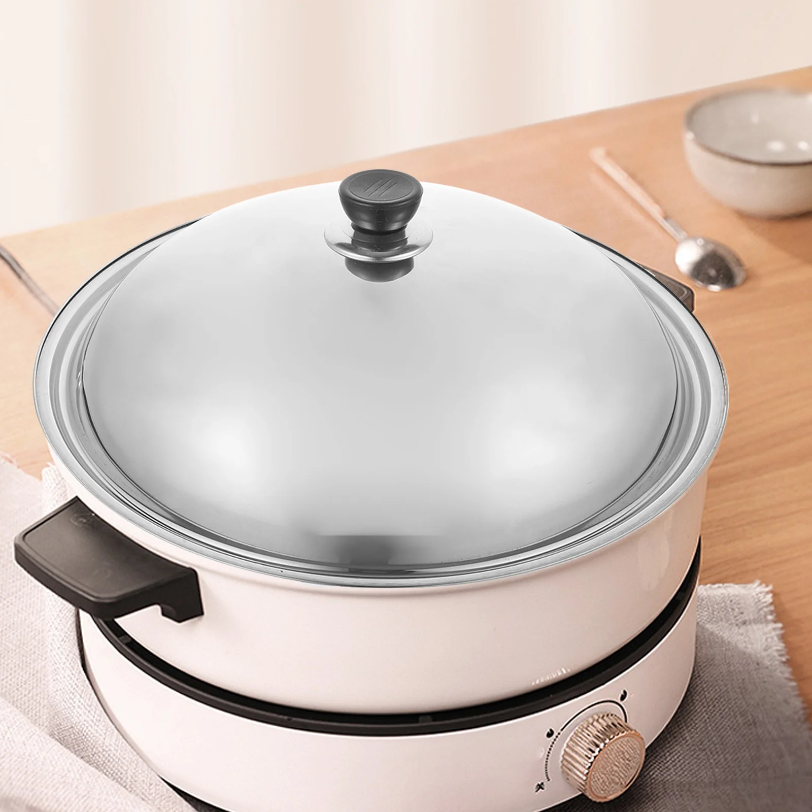 

Stainless Steel Pot Cover 38Cm Round Anti Oil Splashing Lid For Pots Pans Cookware Replacement Kitchen Gadget Cooking Tool
