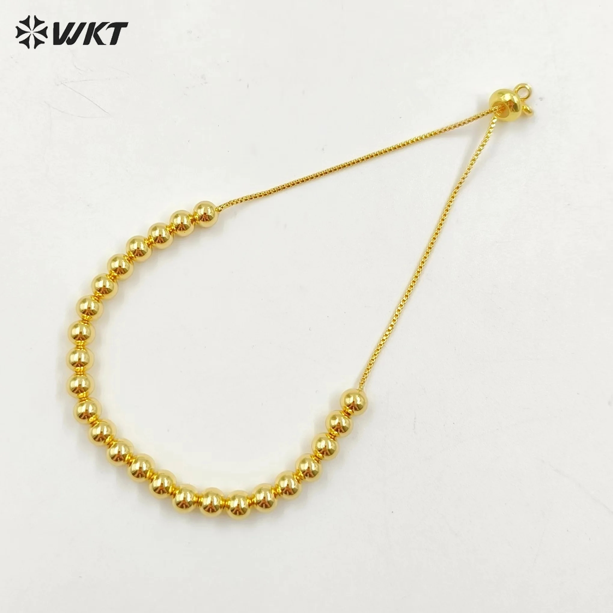 WT-JF341 5PCS A Lot Beautiful Elegant 18K Gold Beads Tiny Zircon Can Be Adjustable Bracelet For Women Special Gift