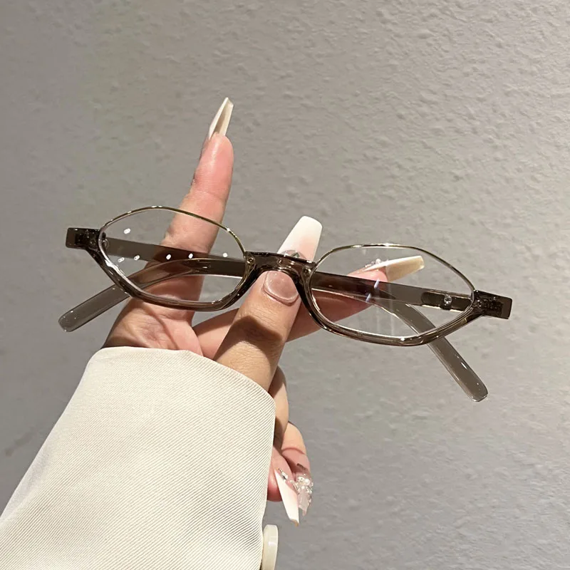 KAMMPT Oval Glasses Women 2026 New Fashion Semi Metal Rim Design Optical Frames Trendy Stylish Blue Light Blocking Decor Eyewear