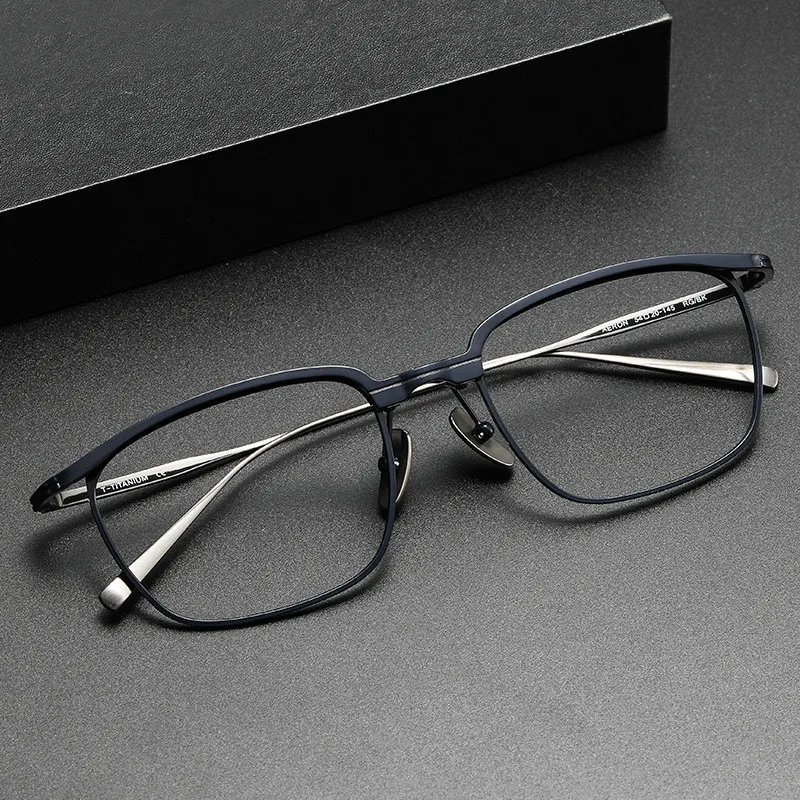 

Japan Pure Titanium Ultralight Retro reading Glasses Frame Men Luxury Myopia Optical Eyewear Business Prescription Eyeglasses