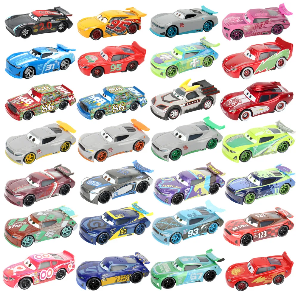

Игрушка Disney Cars на Рождество McQueen ROUTE 66 McQueen Chick Hicks Гоночный автомобиль 1:55 Литая под давлением модель автомобиля из сплава Рождественский подарок для мальчика