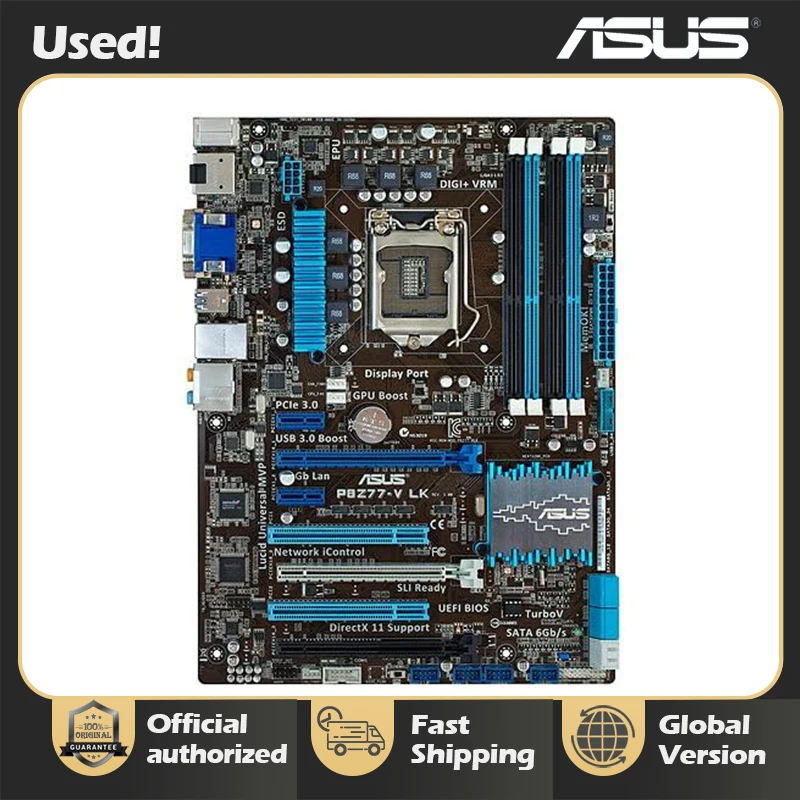 

Настольная Материнская плата Asus P8Z77-V LK Z77 Socket LGA 1155 i3 i5 i7 DDR3 32G ATX оригинальные Материнские платы