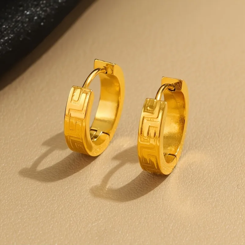 Light Luxury 18K Gold Plated EarringsHypoallergenic 316LStud Earrings14mm Delicate EarringsAnti-Wear and Anti-FadeUnisex Jewelry view 2